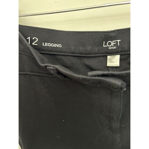 LOFT Women's Black Pants Leggings Pockets Stretch Casual Workwear Size 12 - Picture 4 of 6